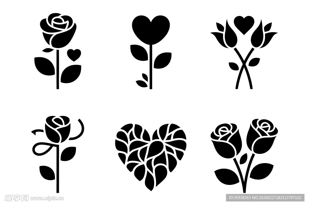玫瑰与心形图案