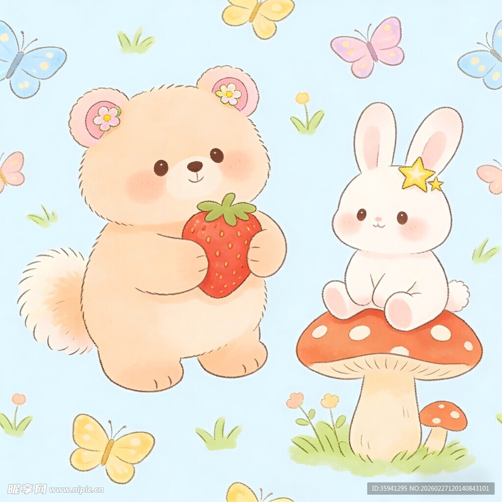 小熊小兔的梦幻田园时光