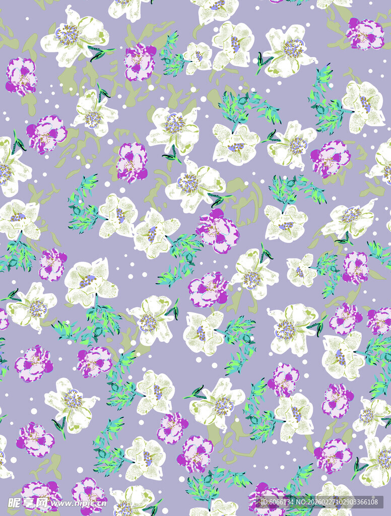 淡紫色底小碎花图案