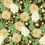 复古风黄白玫瑰花卉图案