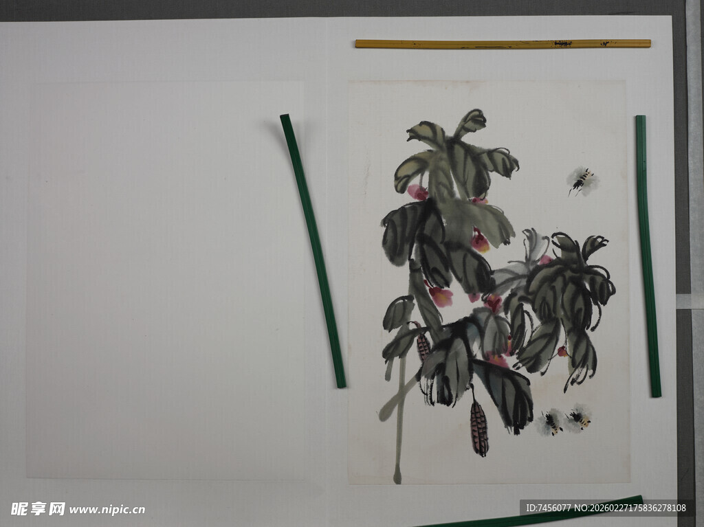 齐白石中式水墨风植物装饰画