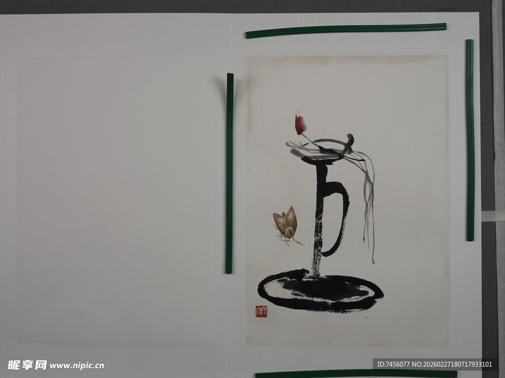 齐白石抽象线条构成的艺术画作