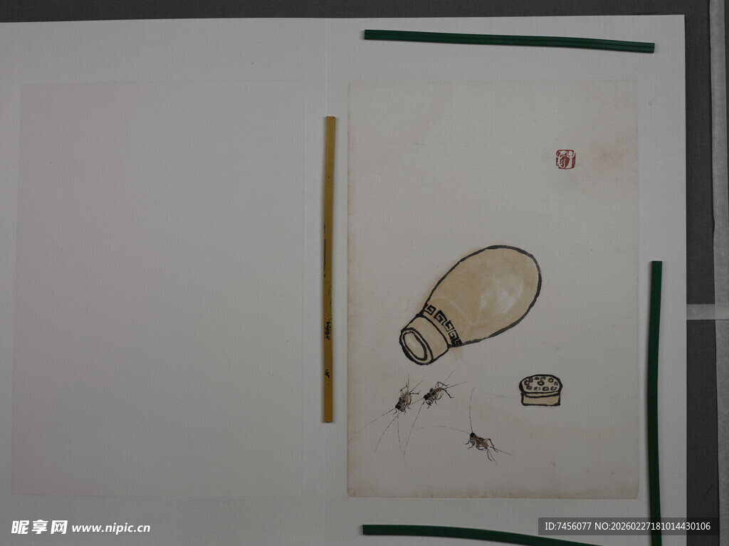 齐白石手绘灯泡及零件细节图