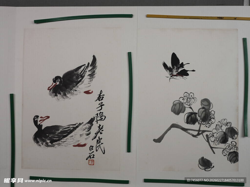 齐白石传统水墨花鸟绘画作品