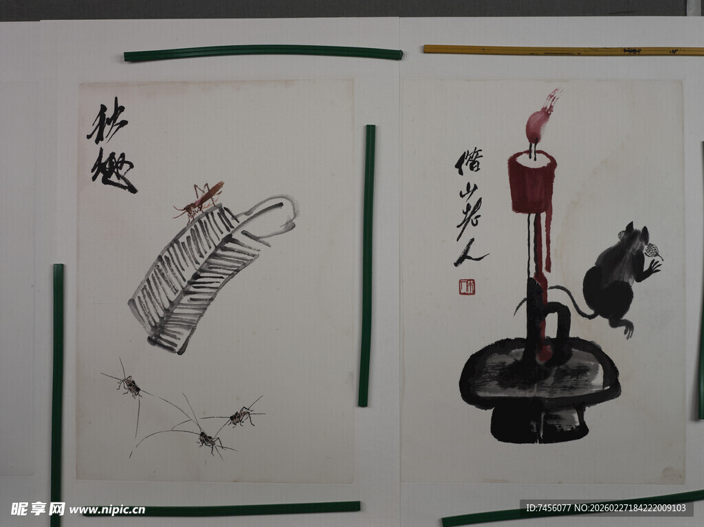 齐白石中式古风器物绘画展示