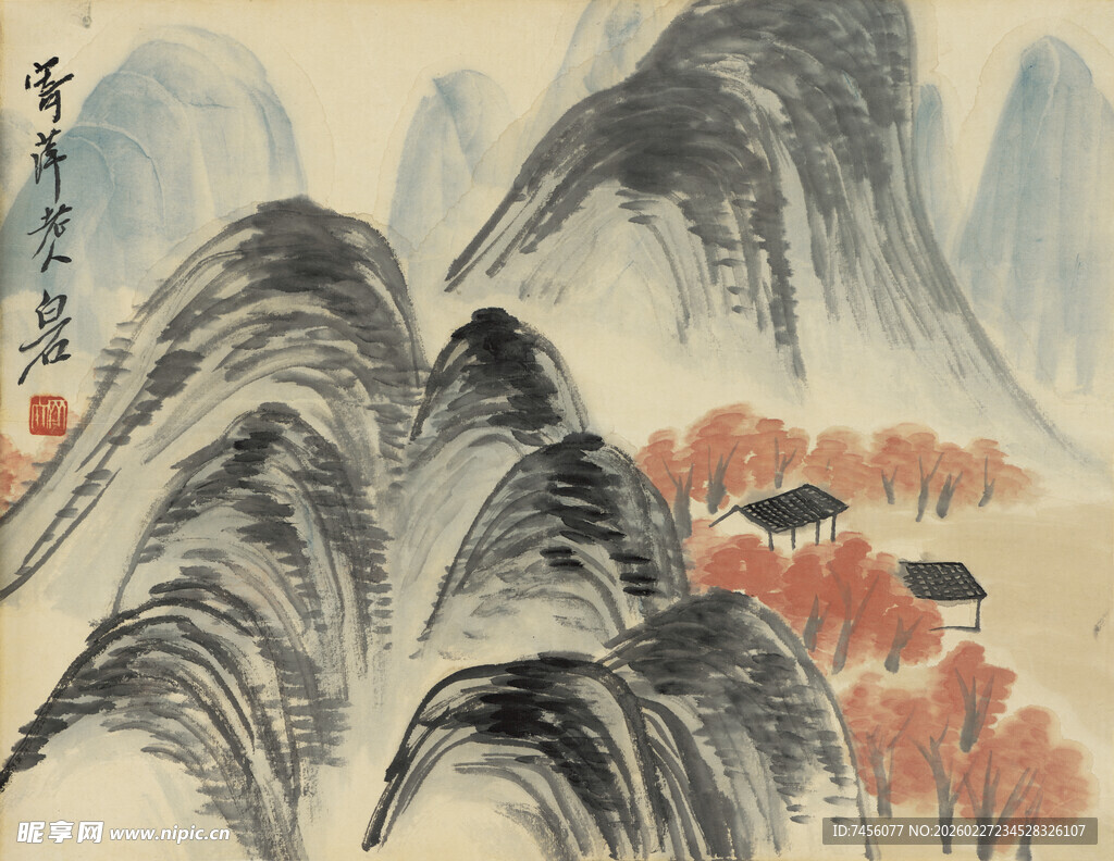 齐白石水墨山水间的诗意景致