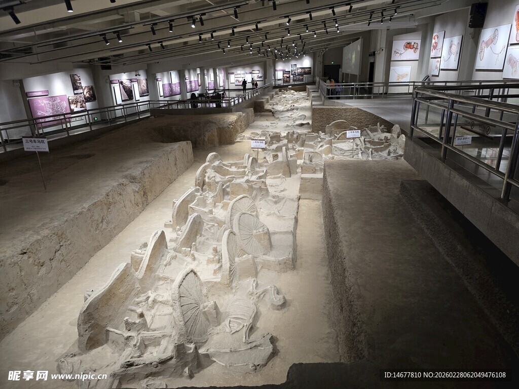 虢国博物馆车马坑展厅