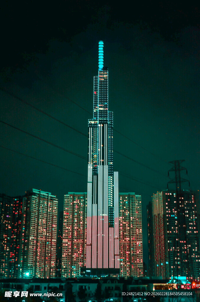 迪拜哈利法塔璀璨夜景