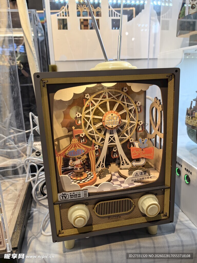 复古机械风摩天轮摆件