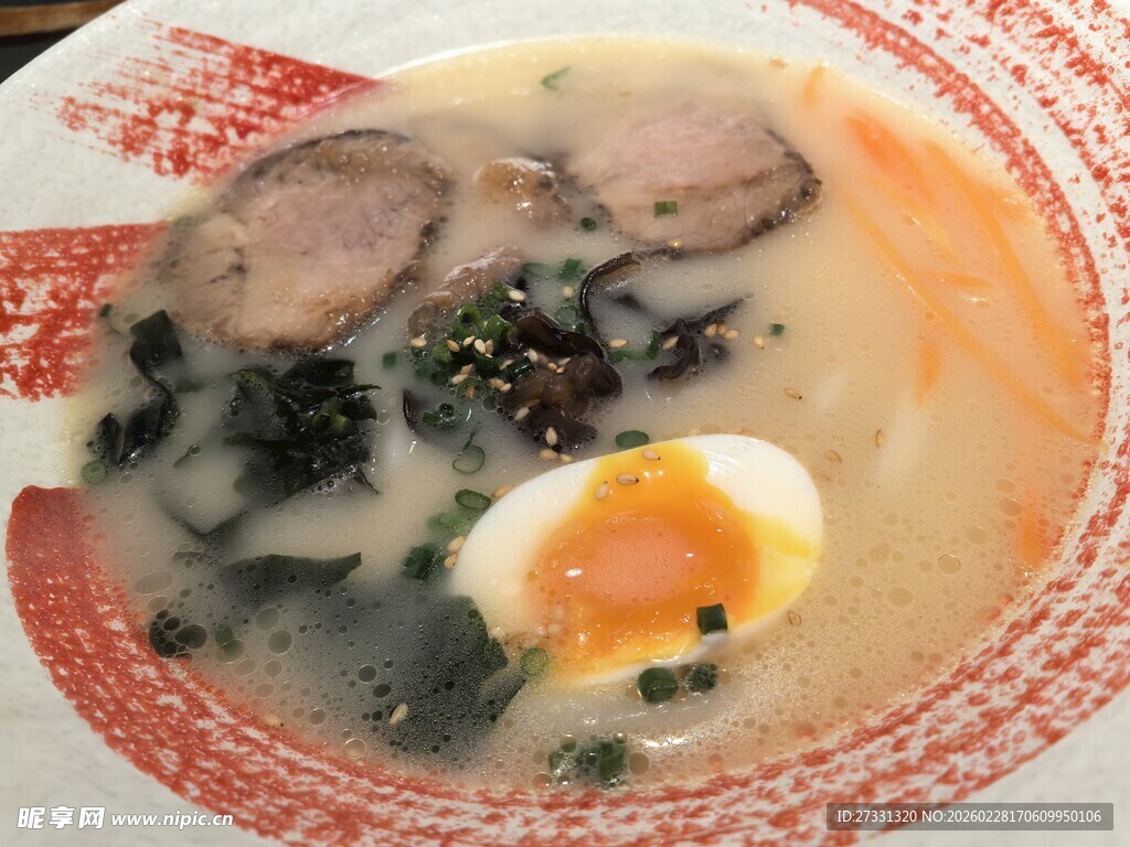 日式豚骨拉面美食特写