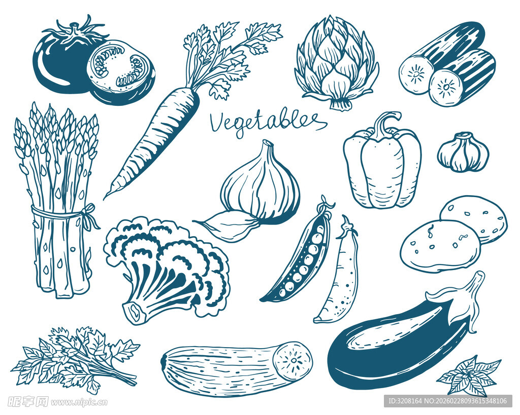 手绘蔬菜图案
