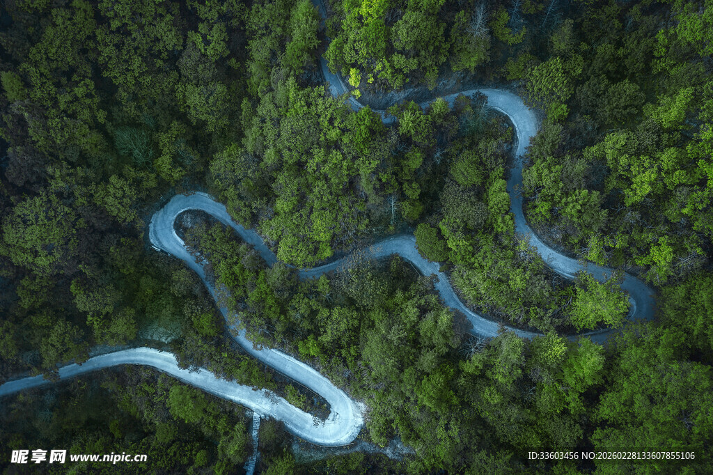 蜿蜒河流穿梭于葱郁山林