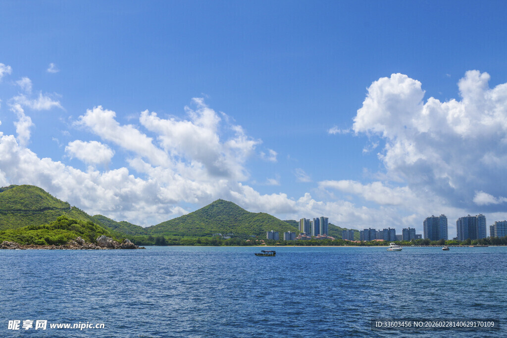 海滨城市美丽山水风光