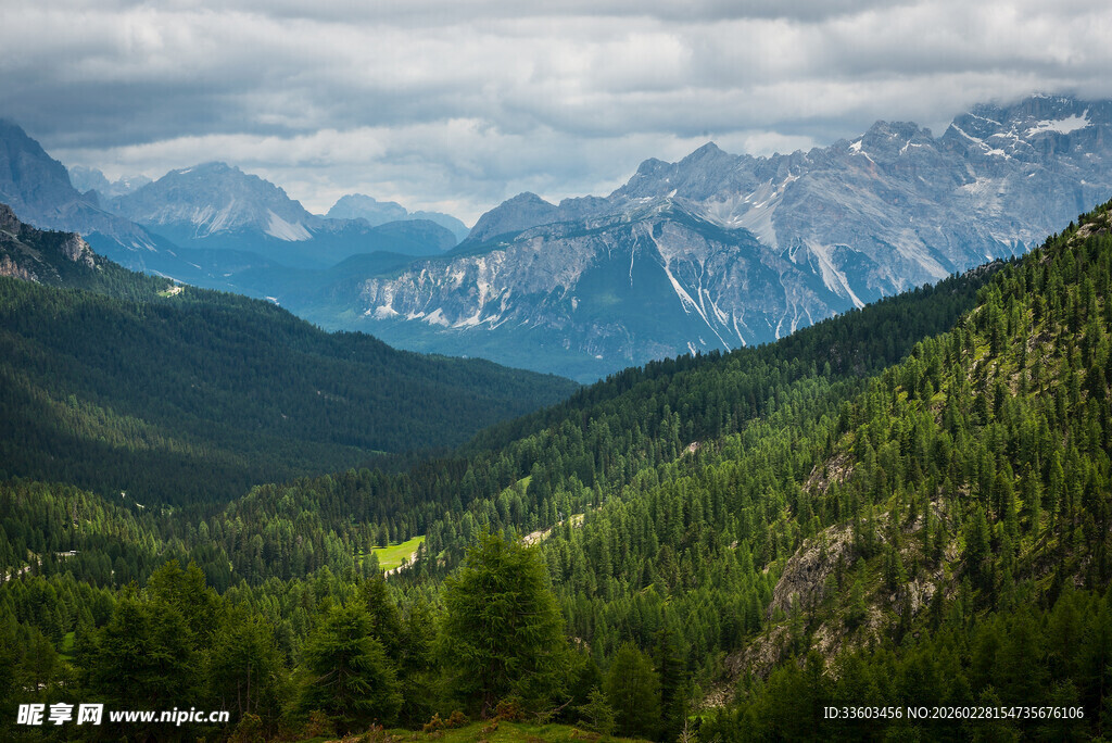 山峦叠翠间的葱郁山林