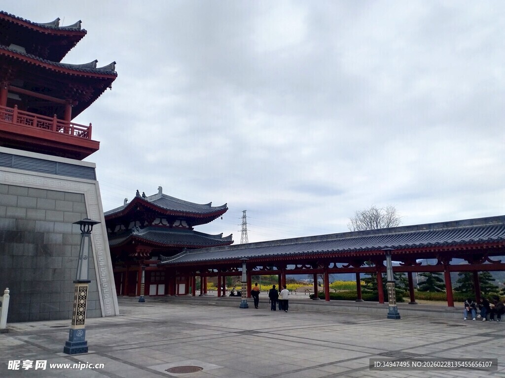 中式古建筑群景观