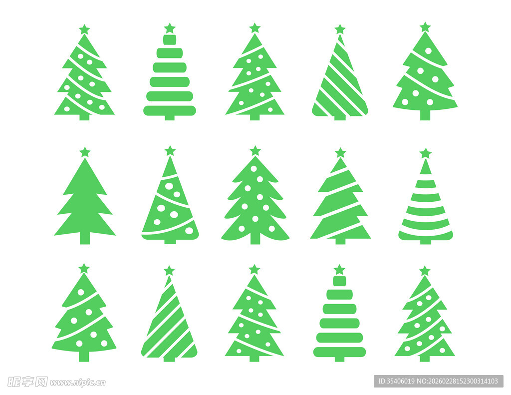 绿色圣诞树图案