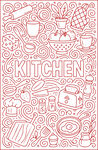 厨房元素涂鸦插画