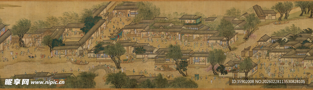 仇英作品古代山水风景图