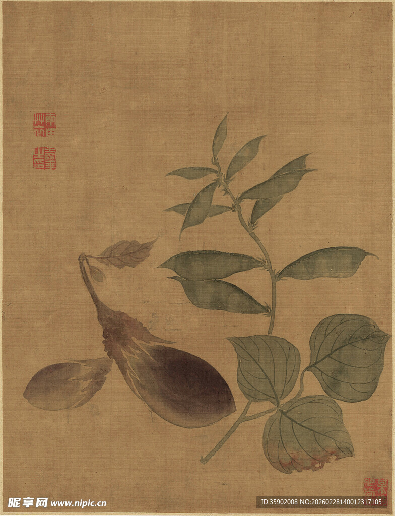 恽寿平水墨蔬果图