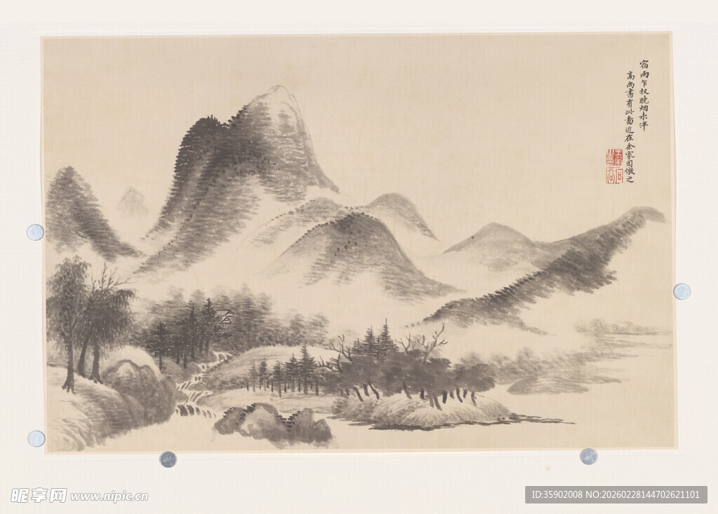 恽寿平水墨山水国画作品欣赏