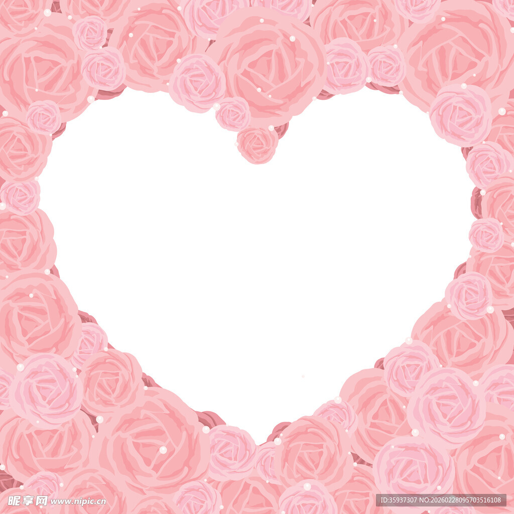 粉色玫瑰心形图案