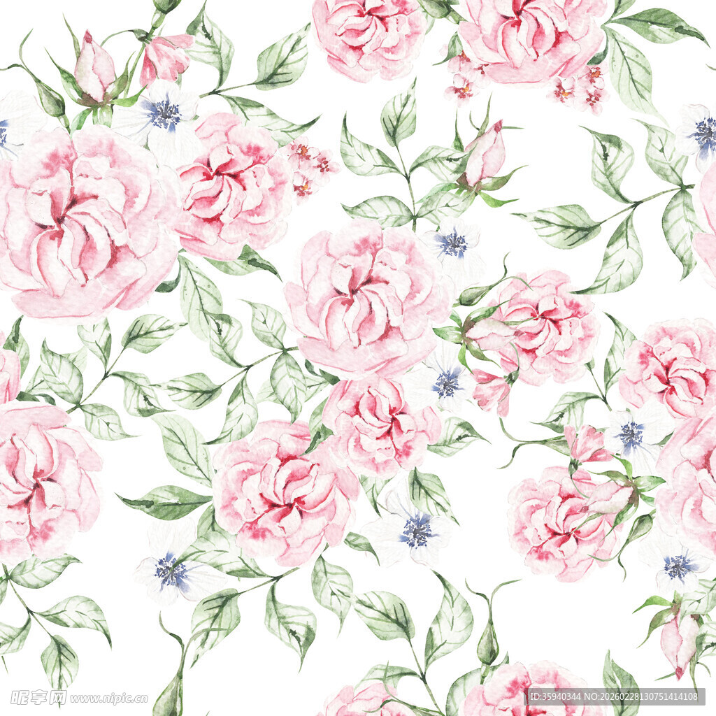 粉色花卉图案无缝循环