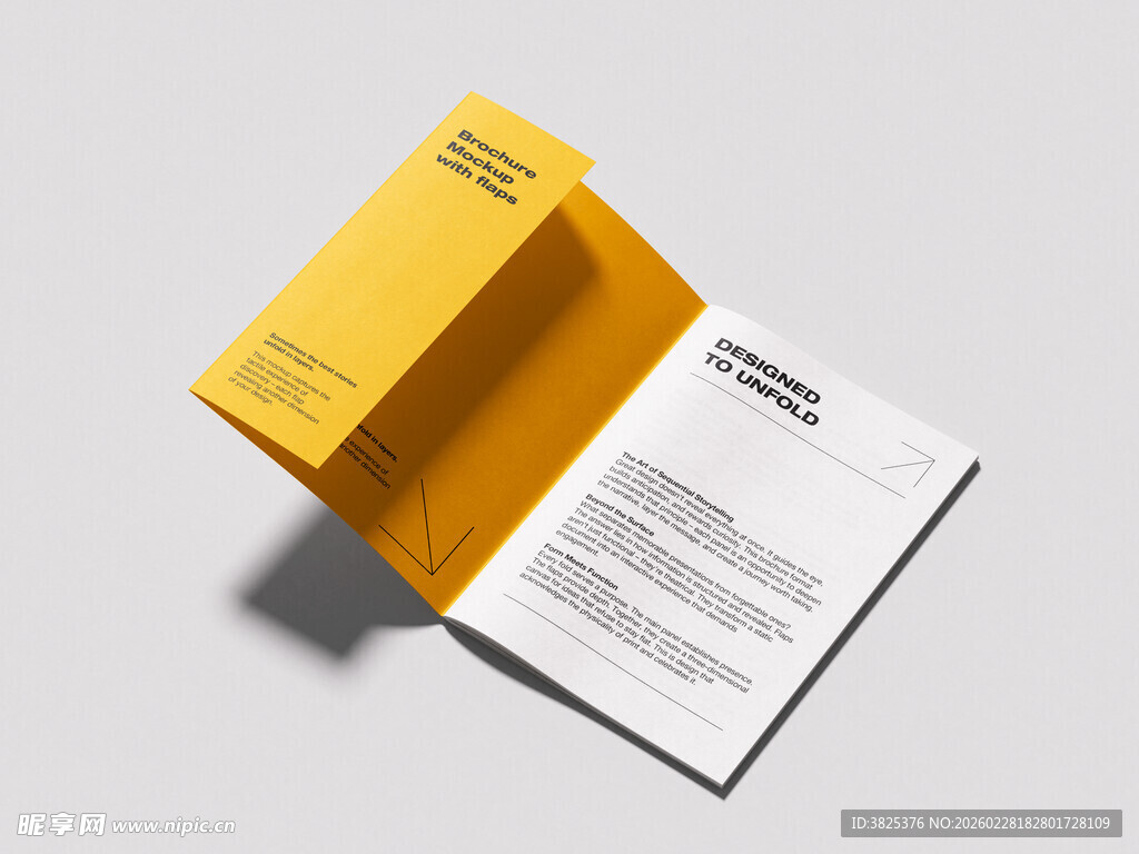A5展开宣传册设计稿样机模板