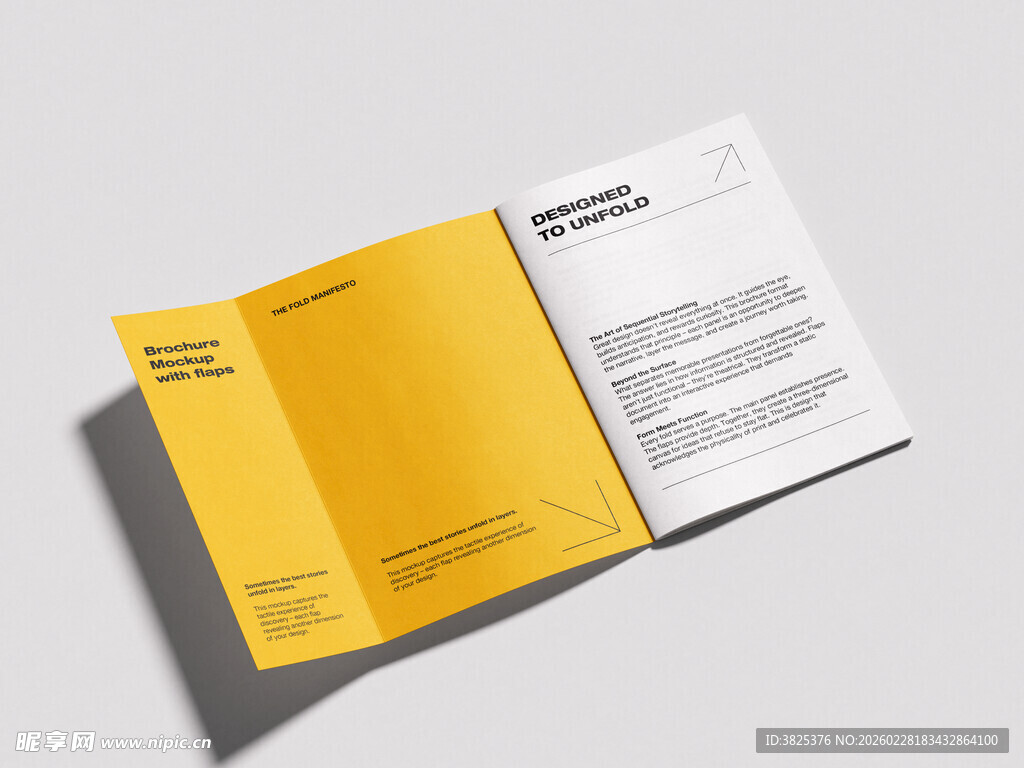 A5展开宣传册设计稿样机模板