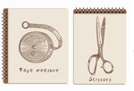 线圈本 复古卷尺 剪刀