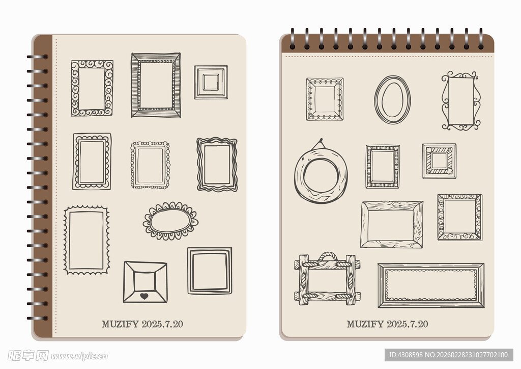 线圈本 20款入复古画框