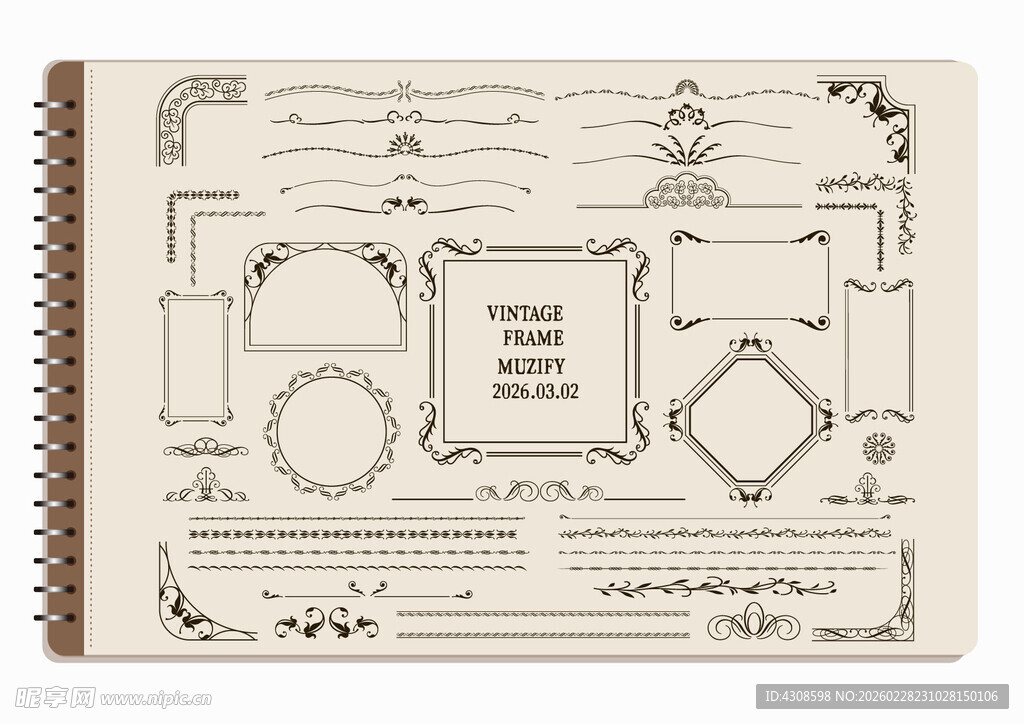 线圈本 50款入复古边框