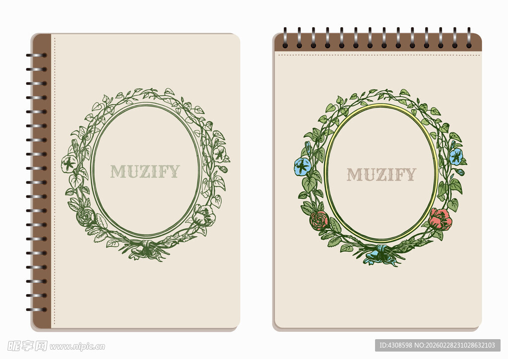 线圈本 2款入花卉边框