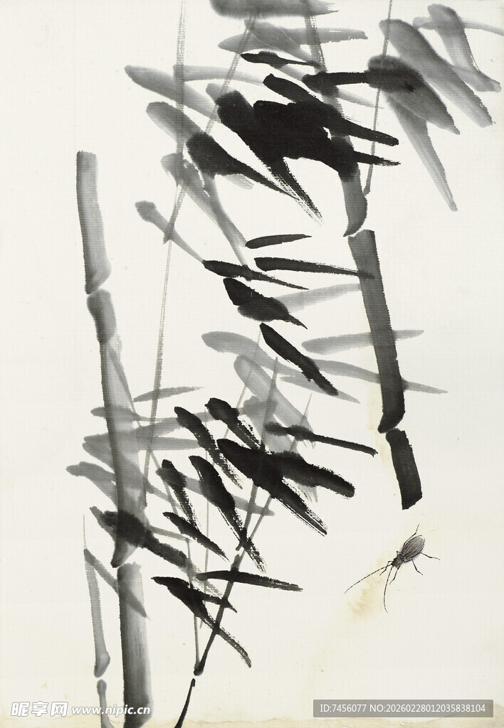 齐白石水墨竹韵