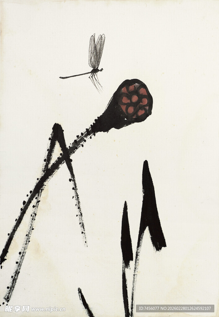 齐白石水墨蜻蜓图