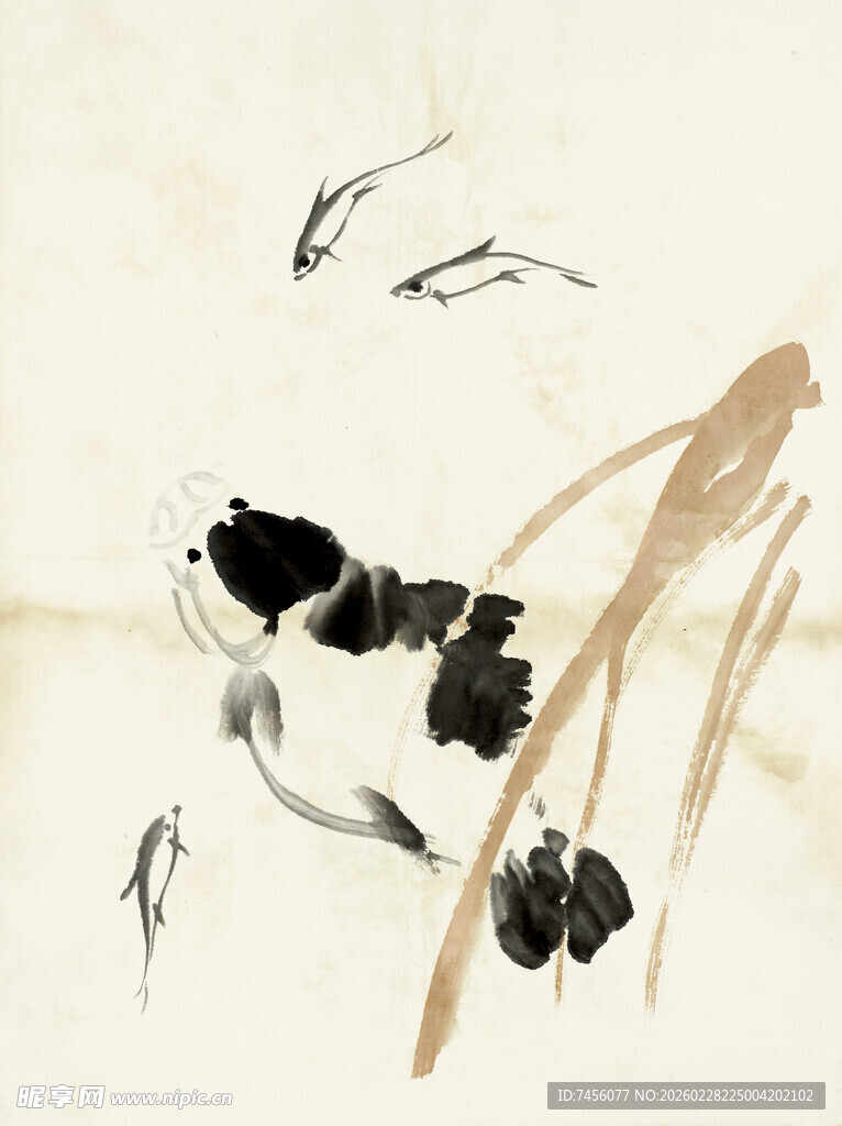 齐白石水墨荷花图