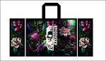 骷髅花卉图案手提袋