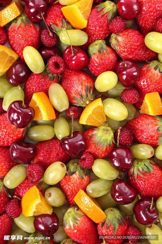 缤纷多彩的新鲜混合水果