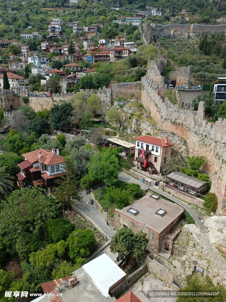 俯瞰古城建筑风景