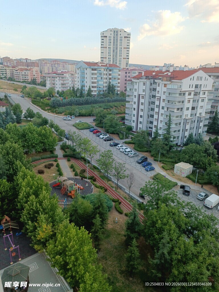城市住宅区与绿化景观