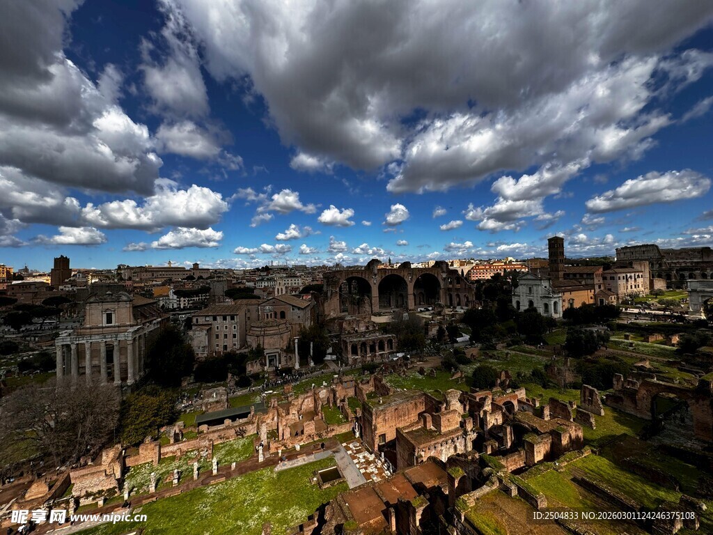 罗马古遗迹的壮丽风光