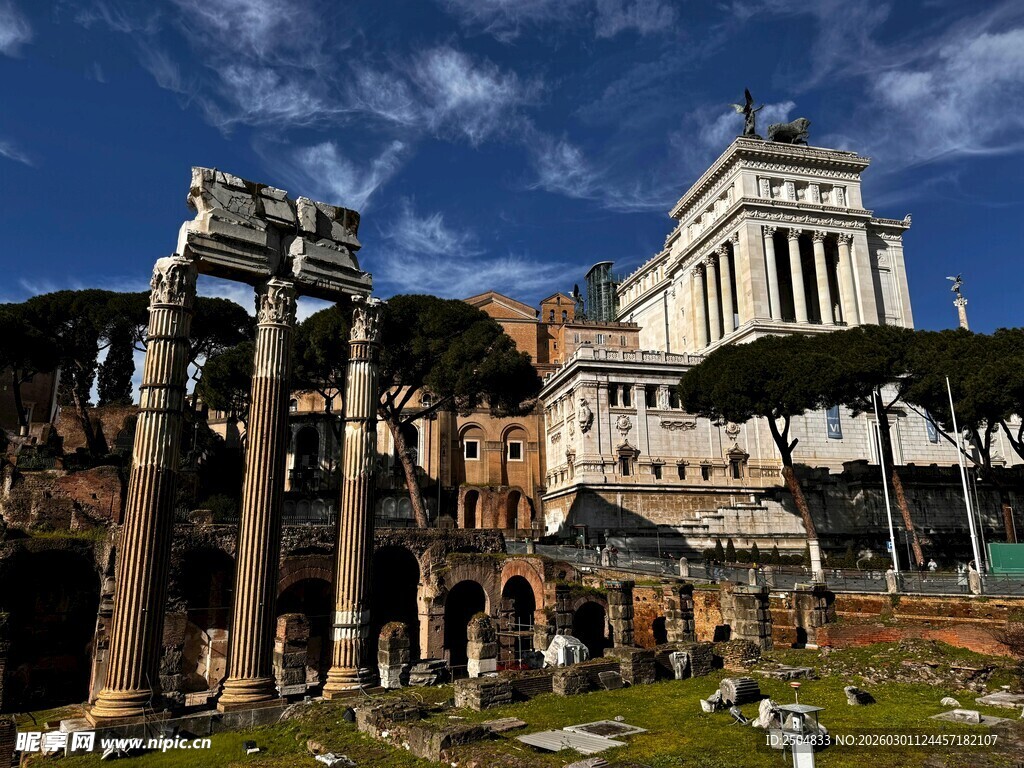 罗马古建筑遗迹景观