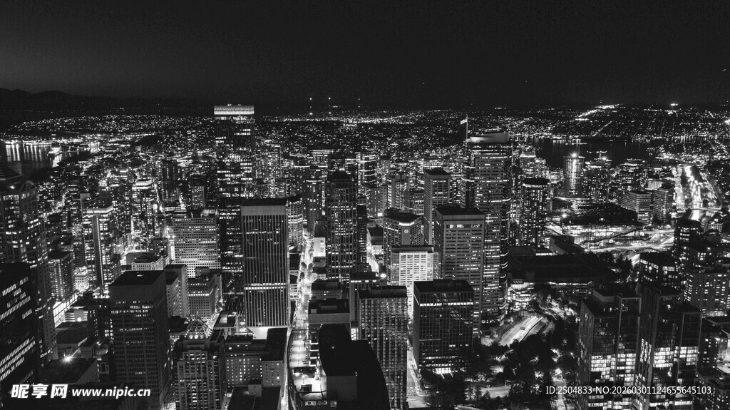 城市夜景俯瞰图