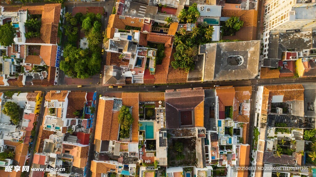 城市建筑景观俯瞰图