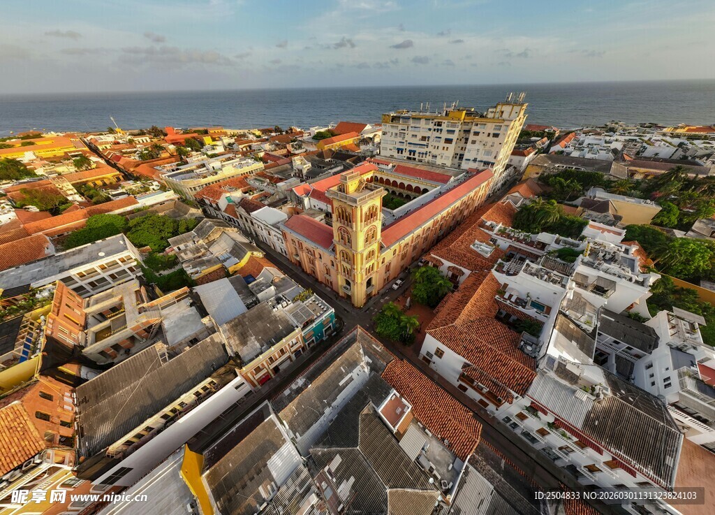 城市俯瞰美景 多彩屋顶景观