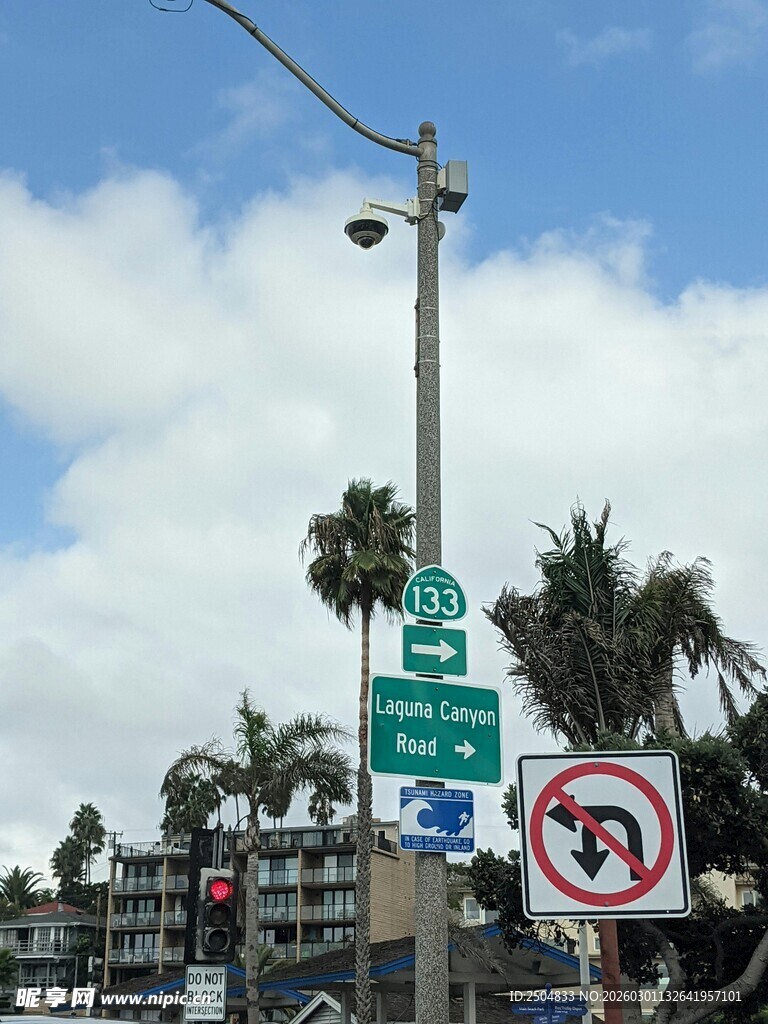 街道交通指示牌场景