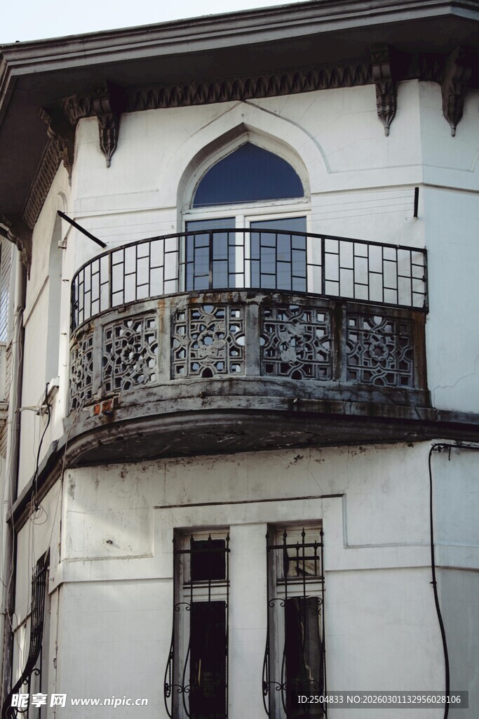 欧式建筑阳台特写