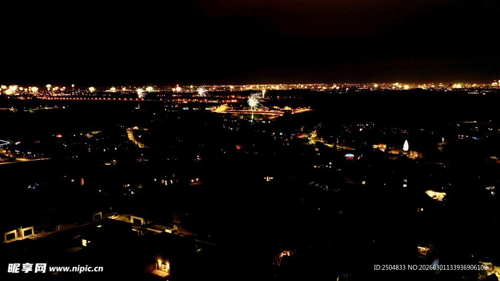 城市璀璨夜景俯瞰图