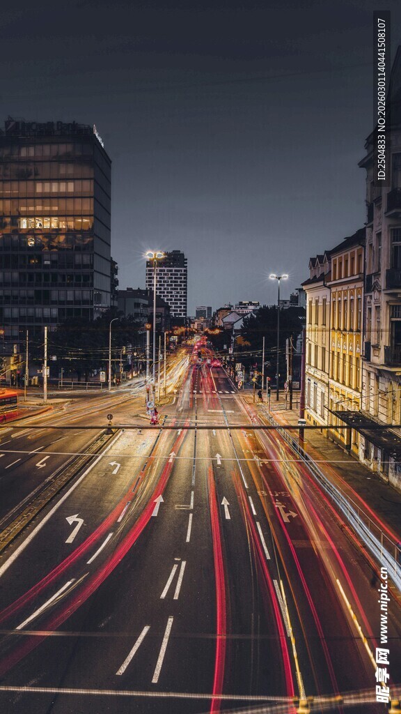 城市夜景车流光影之美