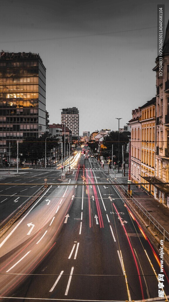 城市夜景车流光影