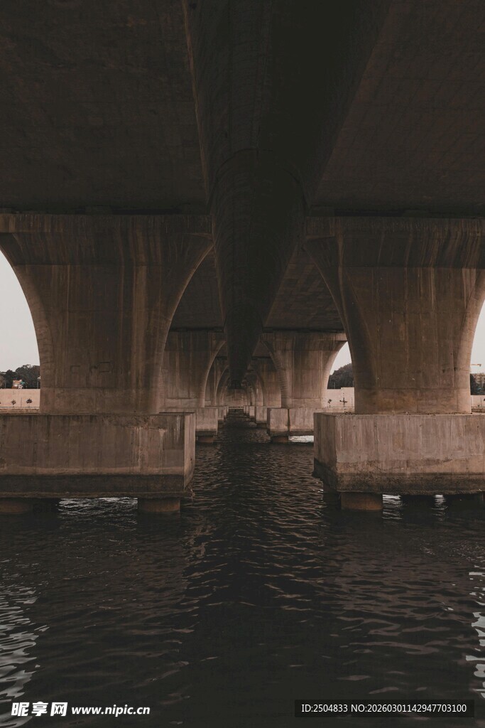 桥下水面景象